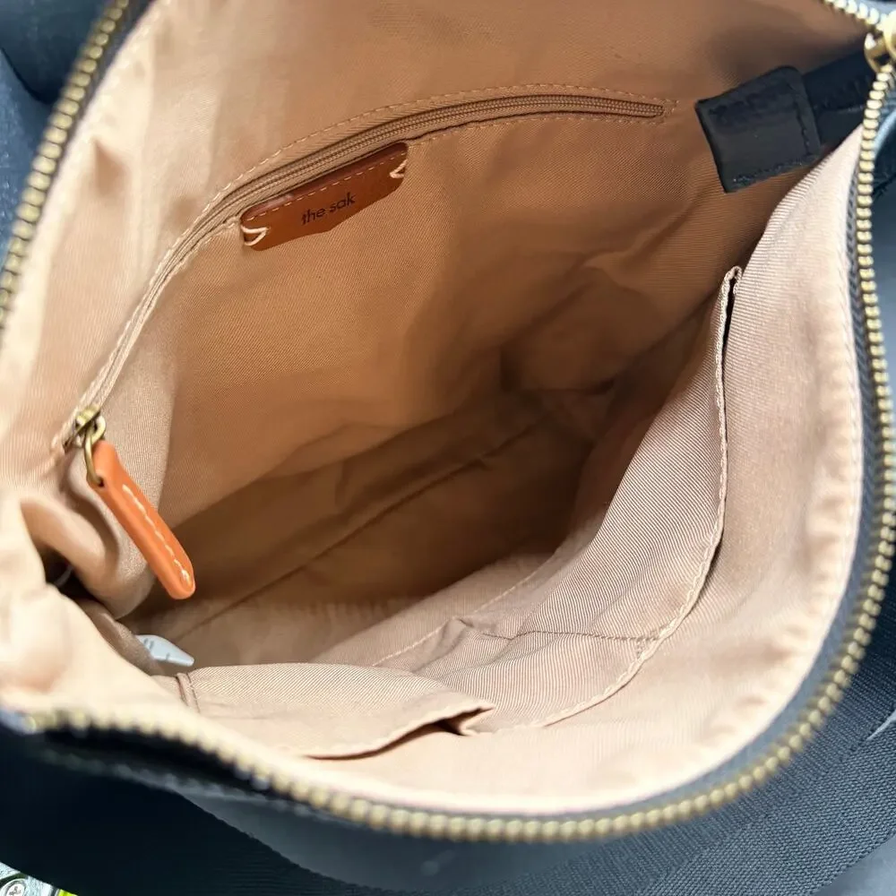 The Sak Lucia Black Pebbled Leather Crossbody Bag Near Perfect